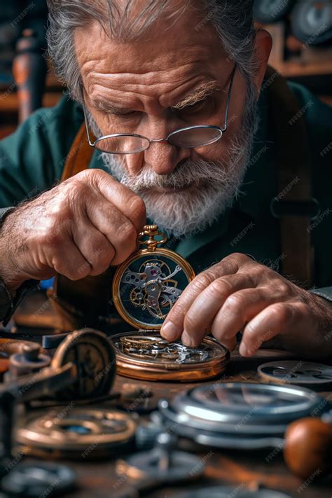 Watchmaker Examining a Vintage Watch