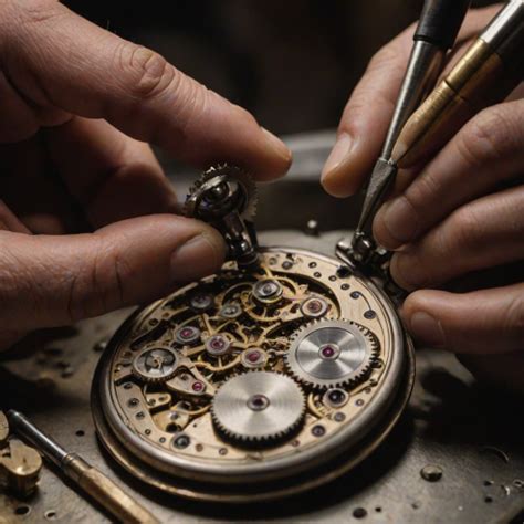Watchmaker working on a watch with tools