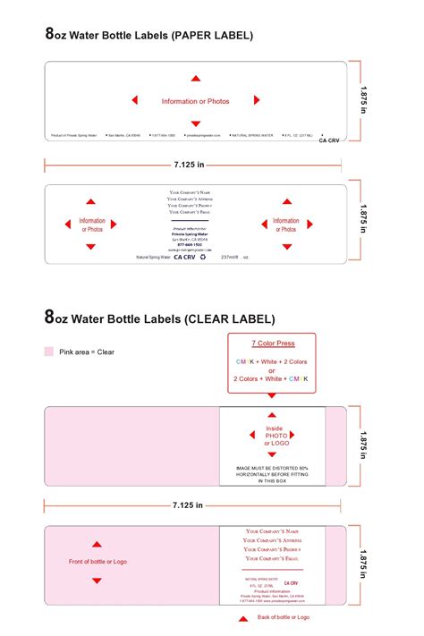 Water Bottle Label Template Free