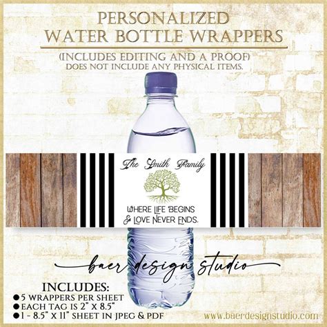Water Bottle Wrapper Template