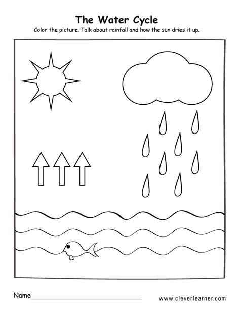 Water Cycle Worksheet For Kindergarten
