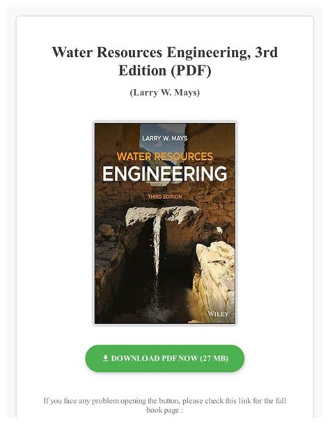 Water Resources Engineering 3rd Edition Highlights