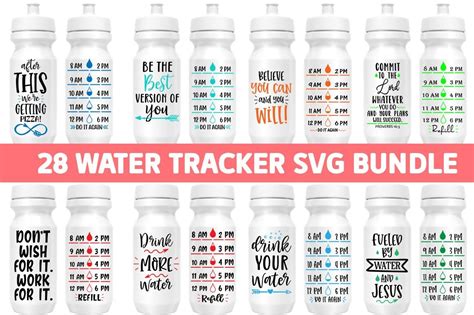 Download Water Tracker Bundle Svg Files