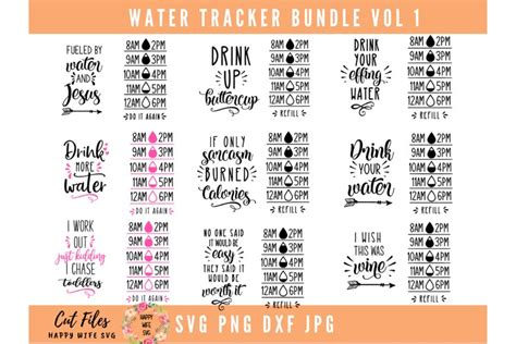 Download Water Tracker Bundle Svg Files Free PSD Mockups