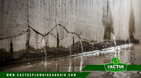 Water leaking through foundation cracks