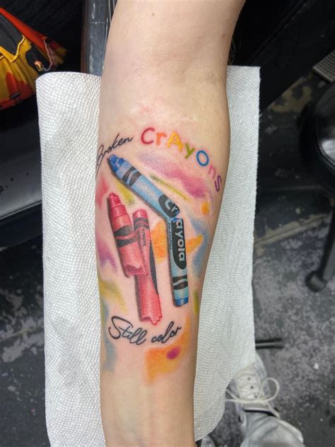 Crayon Tattoo Tattoos, Watercolor tattoo, Melvin