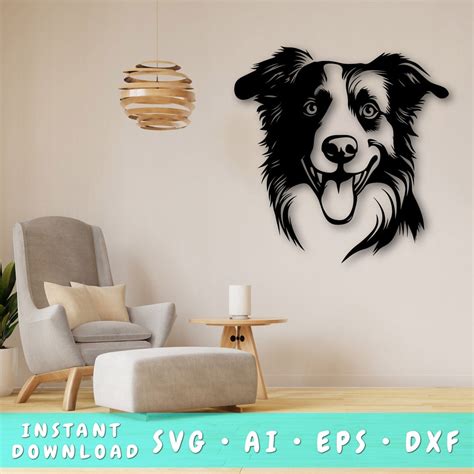 Download Watercolor Border Collie SVG File - SVG Design Commercial Use DXF Files