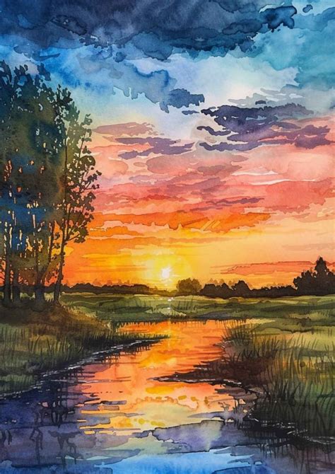 Watercolor Landscape Drawings