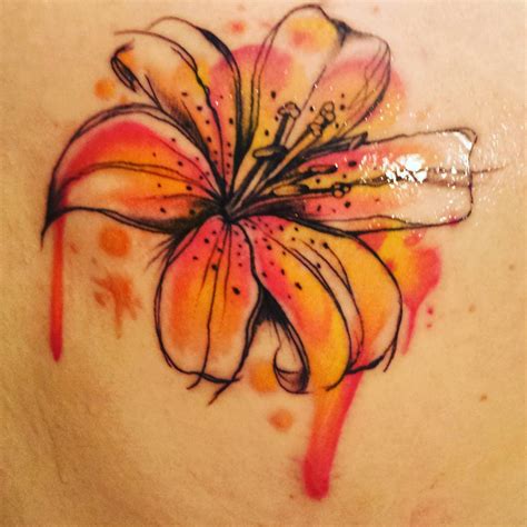 Watercolor Lily Tattoo Designs, Ideas and Meaning