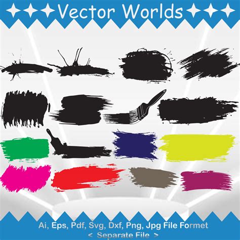 Download Watercolor Paint Brushes SVG File - SVG Design Commercial Use Free PSD Mockups