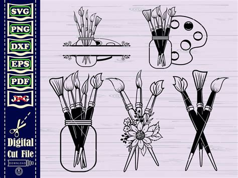 Download Watercolor Paint Brushes SVG File - SVG Design Files