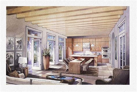 Watercolor Rendering Interior Design