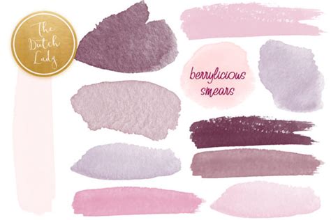 Download Watercolor Smears in Berry Colors Files DXF Files