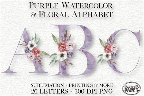 Download Watercolor Sublimation Floral Alphabet Files