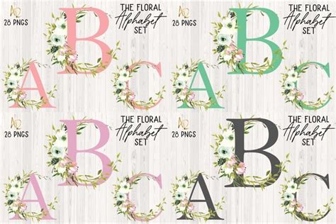 Download Watercolor Sublimation Floral Alphabet Files DXF Files