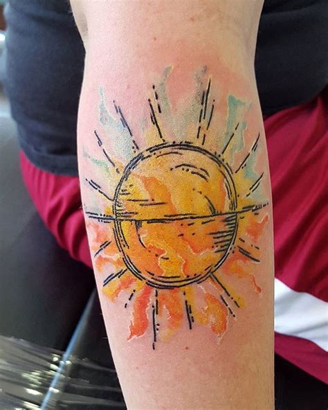 Watercolor Sun Tattoo Designs, Ideas and Meaning Tattoos