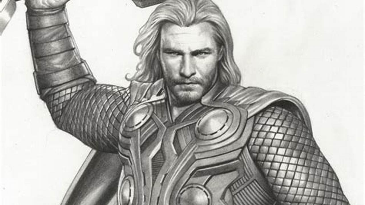 Watercolour Pencil Draw Thor