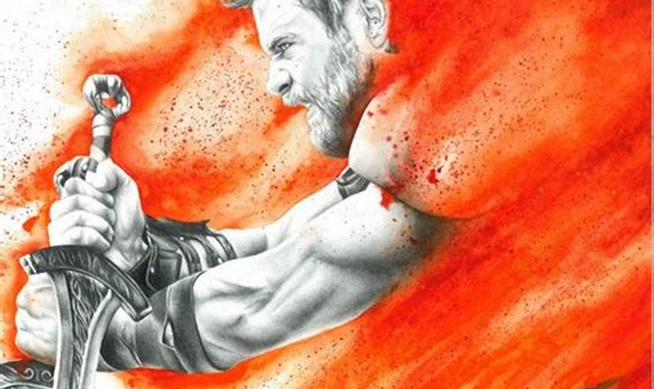 Watercolour Pencil Draw Thor