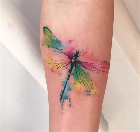 Watercolour Dragonfly Tattoo