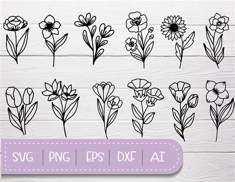 Download Watercolour Flower Clipart Bundle DXF Files
