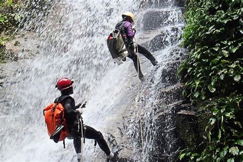 Waterfall abseiling