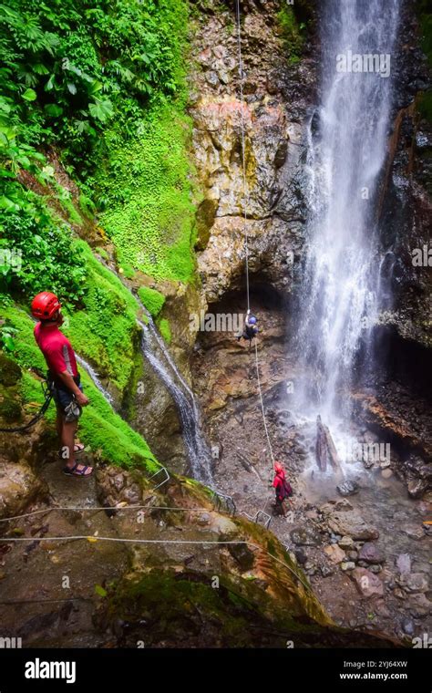 Waterfall rappelling experience