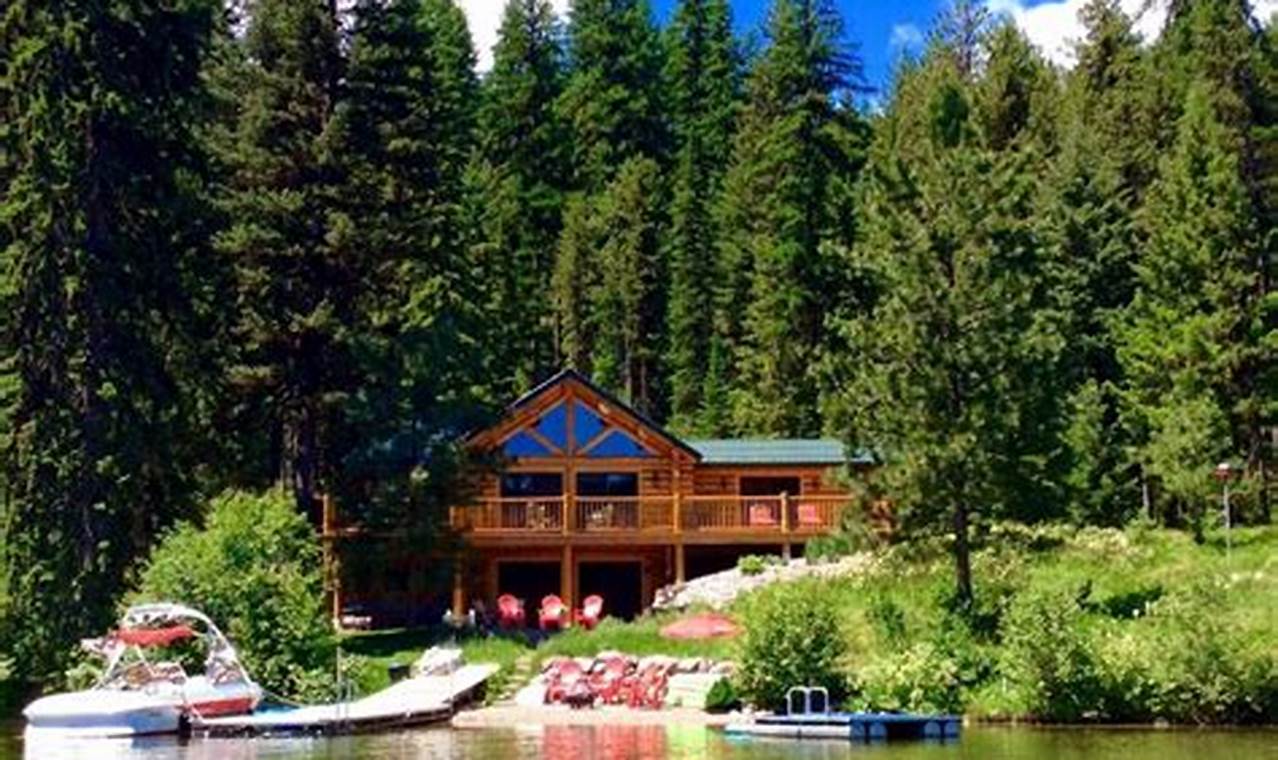 Waterfront log cabins for sale in the Pacific Northwest
