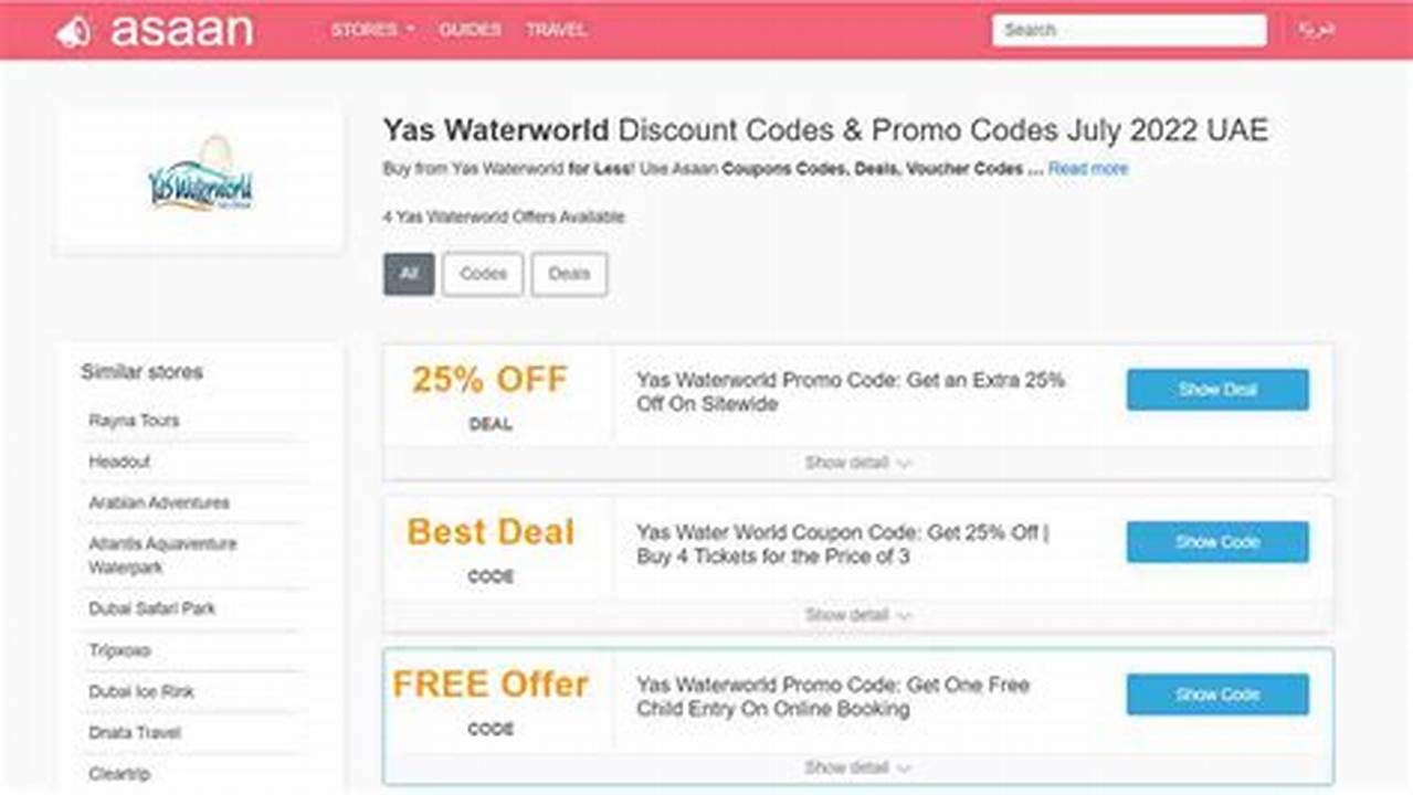 Waterworld Promo Code 2025