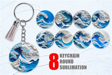 Download Wave Keychain Sublimation Crafts