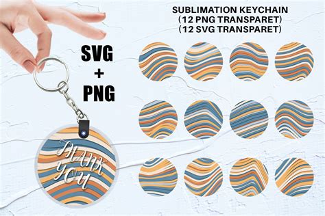 Download Wave Keychain Sublimation Cricut SVG