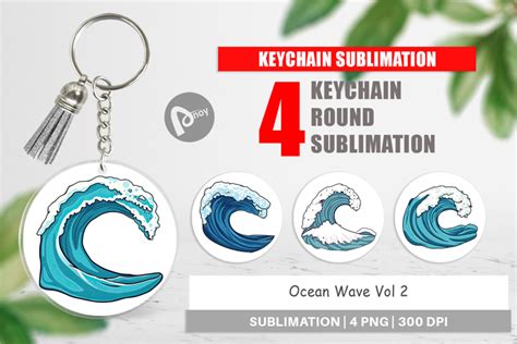 Download Wave Keychain Sublimation Easy Edite
