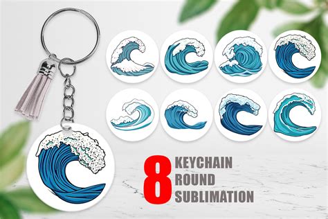 Download Wave Keychain Sublimation Files for Cricut