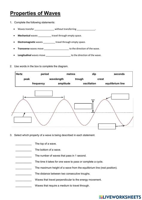 Unleash the Power of the Waves with the Comprehensive Wave Properties Worksheet Answers PDF