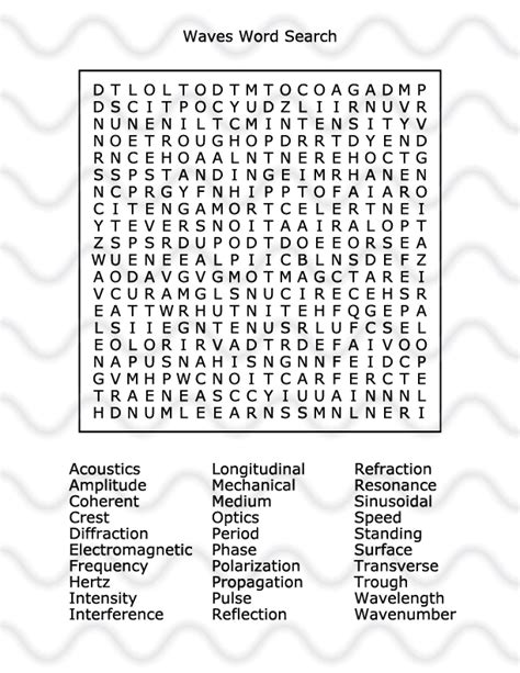 Waves Word Search Answer Key