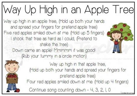 Way Up High In The Apple Tree Printable