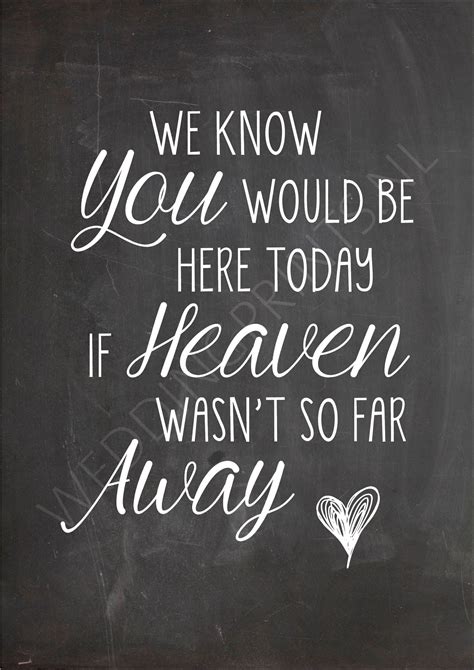 We Know You'd Be Here Today If Heaven Printable Free