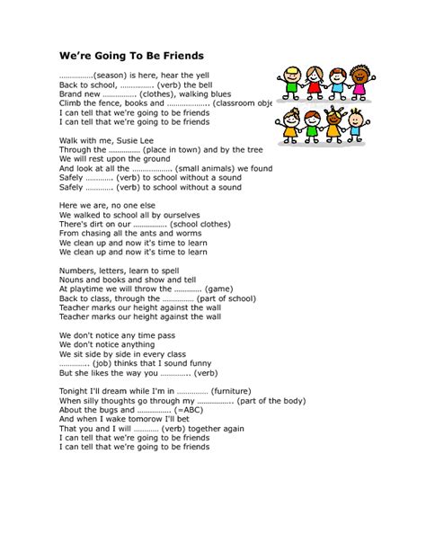 We're Going To Be Friends Lyrics