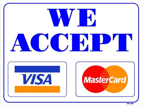 We Accept Credit Cards Sign PayPal