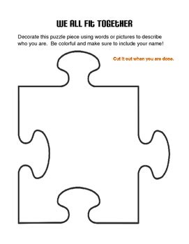 We All Fit Together Puzzle Template Free
