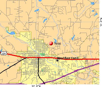Aerial Photography Map of Weatherford, TX Texas