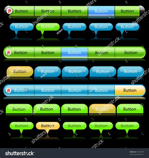 Web Menu Header Set Stock Vector Illustration 76476079 : Shutterstock