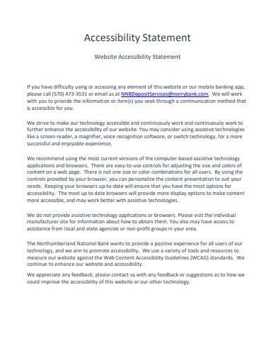 Website Accessibility Statement Template