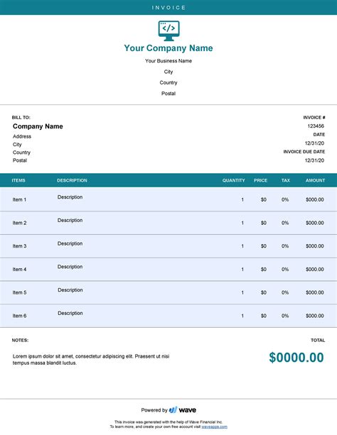 Sample Invoice For Website Development Classles Democracy