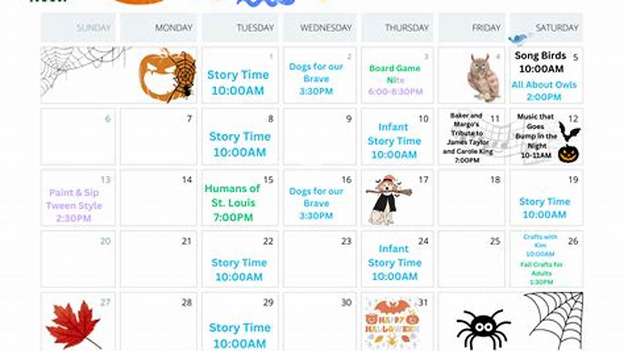 Webster Library Calendar