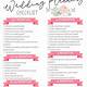 Wedding Checklists Printable