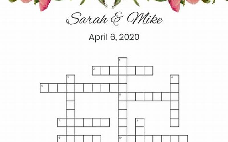 Wedding Hashtag Crossword Puzzle