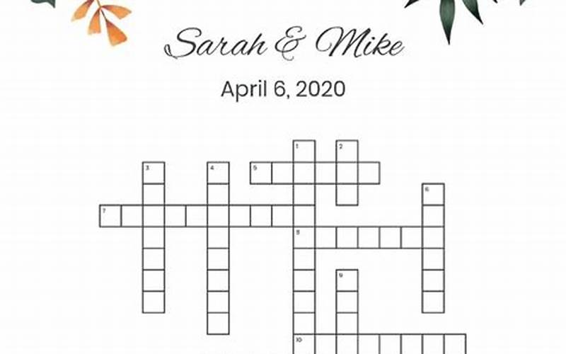 Wedding Hashtag Crossword
