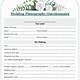 Wedding Photography Questionnaire Template