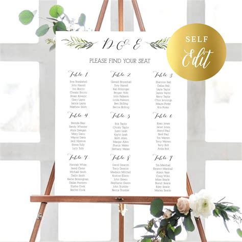 Wedding Table Plans Template