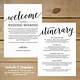 Wedding Welcome Itinerary Template
